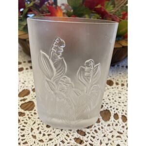 SASAKI Crystal Vase Modernist Design JAPAN Lilly of the Valley 5”